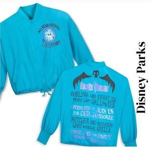 NEW Disney Parks Jacket XL Haunted Mansion Madame Leota Blue Windbreaker Zip